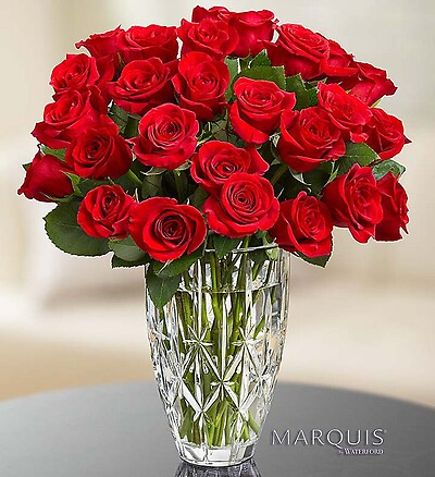 Red Roses in Marquis by Waterford&amp;reg; Vase